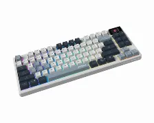 Teclado Msi Forge Gk600 Tkl Wireless, Inalambrico, Usb/bluetooth, Mecanico, Led Rgb, Ingles, Azul/blanco